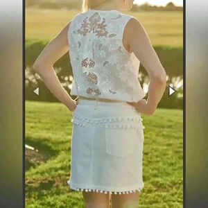 A-TOUT-AGE Demi White denim skirt like new, high waisted size 8